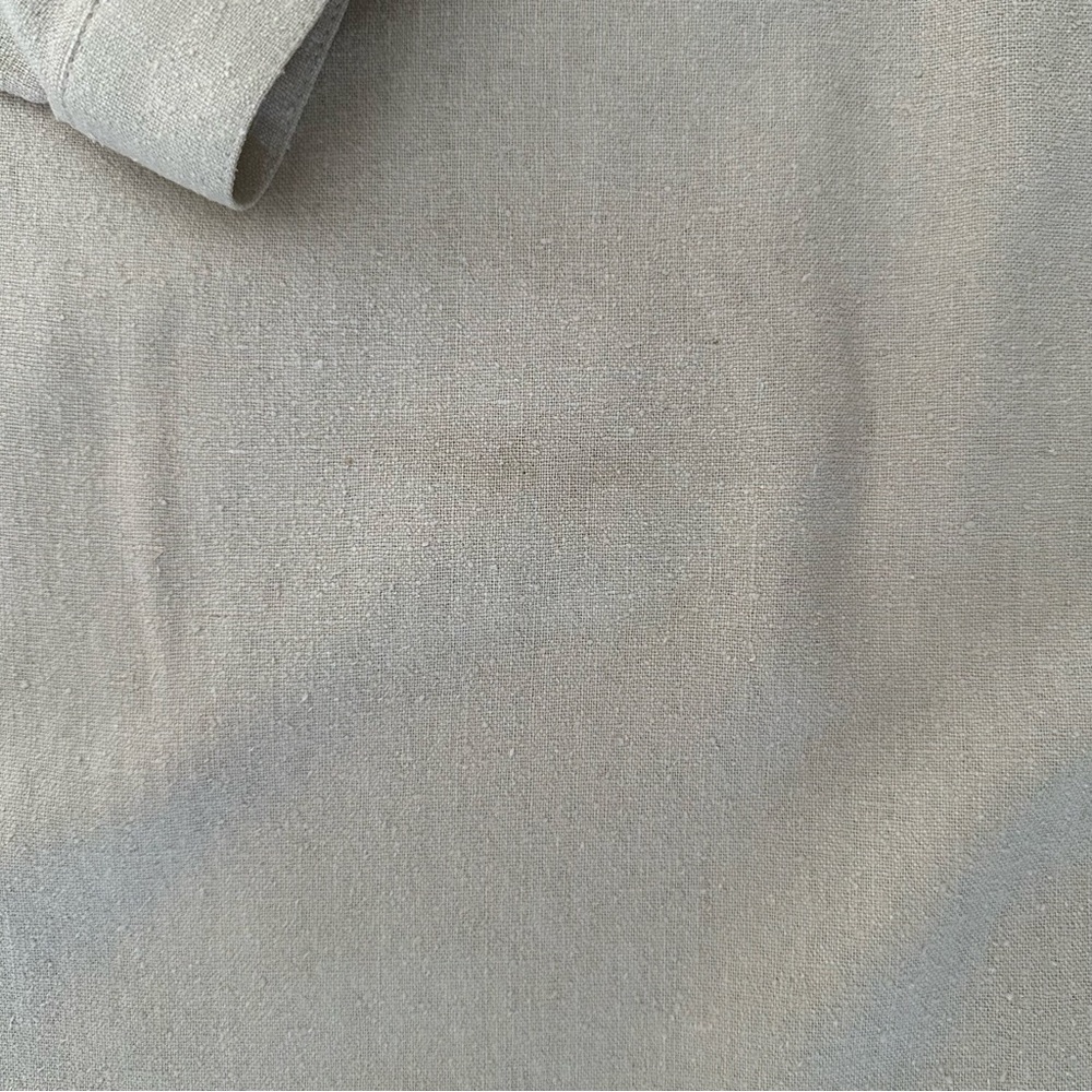Vintage 100% Raw Silk Stand Collar Tunic Blouse in Golden Beige Tan Medium - Picture 9 of 9